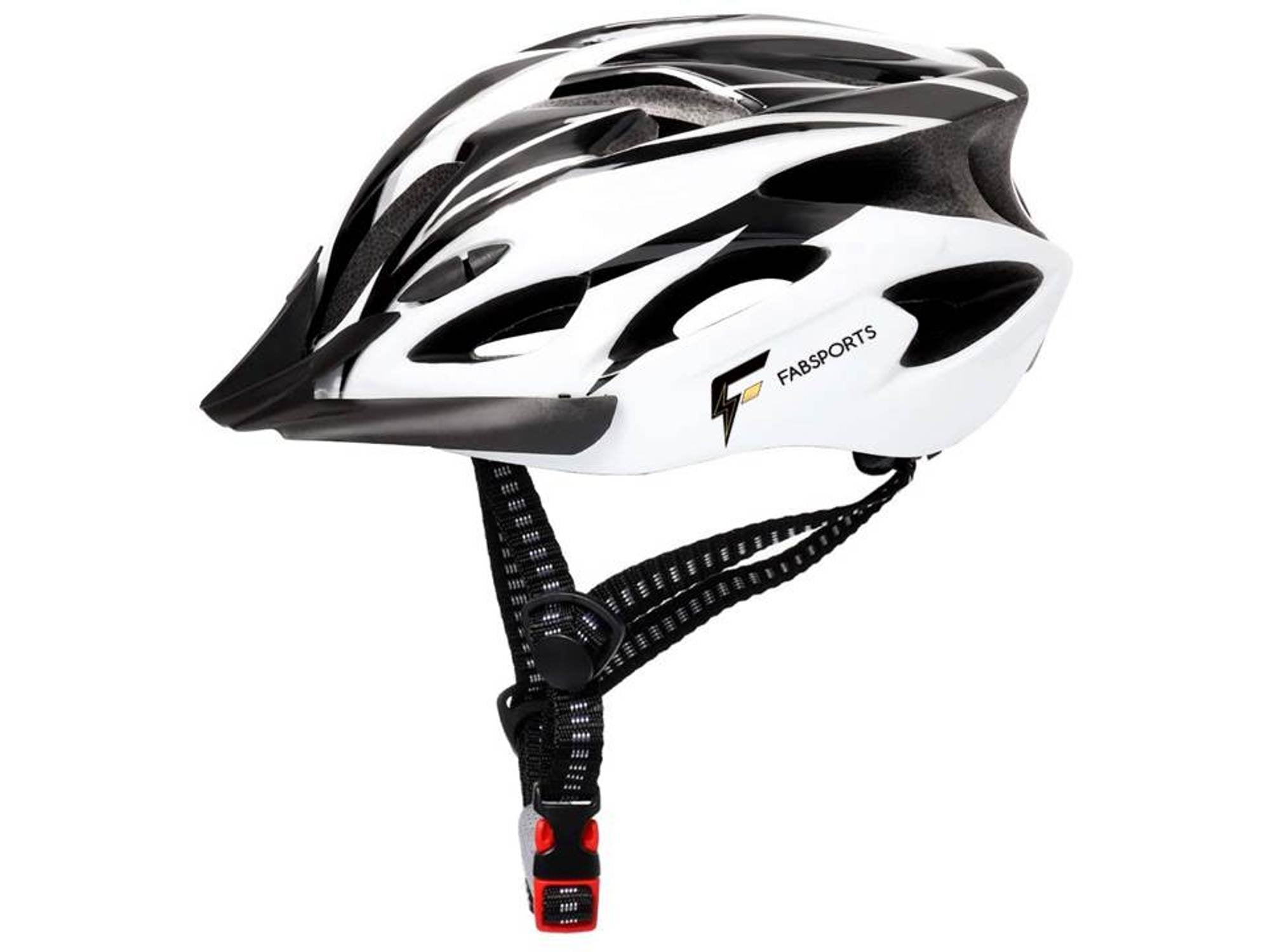 Black and white online bike helmet