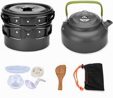 Load image into Gallery viewer, FabSports Camping Lightweight Aluminum Cookware Mess Kit with Storage Bag – 10 pc set
