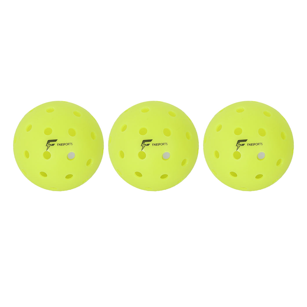 FabSports Pickleball Neon Green Balls, Set of 3