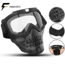 Load image into Gallery viewer, FabSports Clear Transparent Skull Design protective goggles Mask
