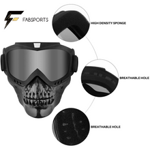 Load image into Gallery viewer, FabSports Mercury White Skull Design protective goggles Mask
