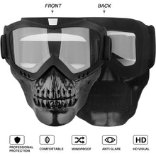 Load image into Gallery viewer, FabSports Clear Transparent Skull Design protective goggles Mask
