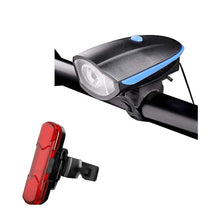 Load image into Gallery viewer, FabSports Blue Head light &amp; Tail light with Horn Combo
