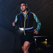 Load image into Gallery viewer, FabSports LED Reflective Running Safety Vest with Front light, 360° High Visibility Reflective Night
