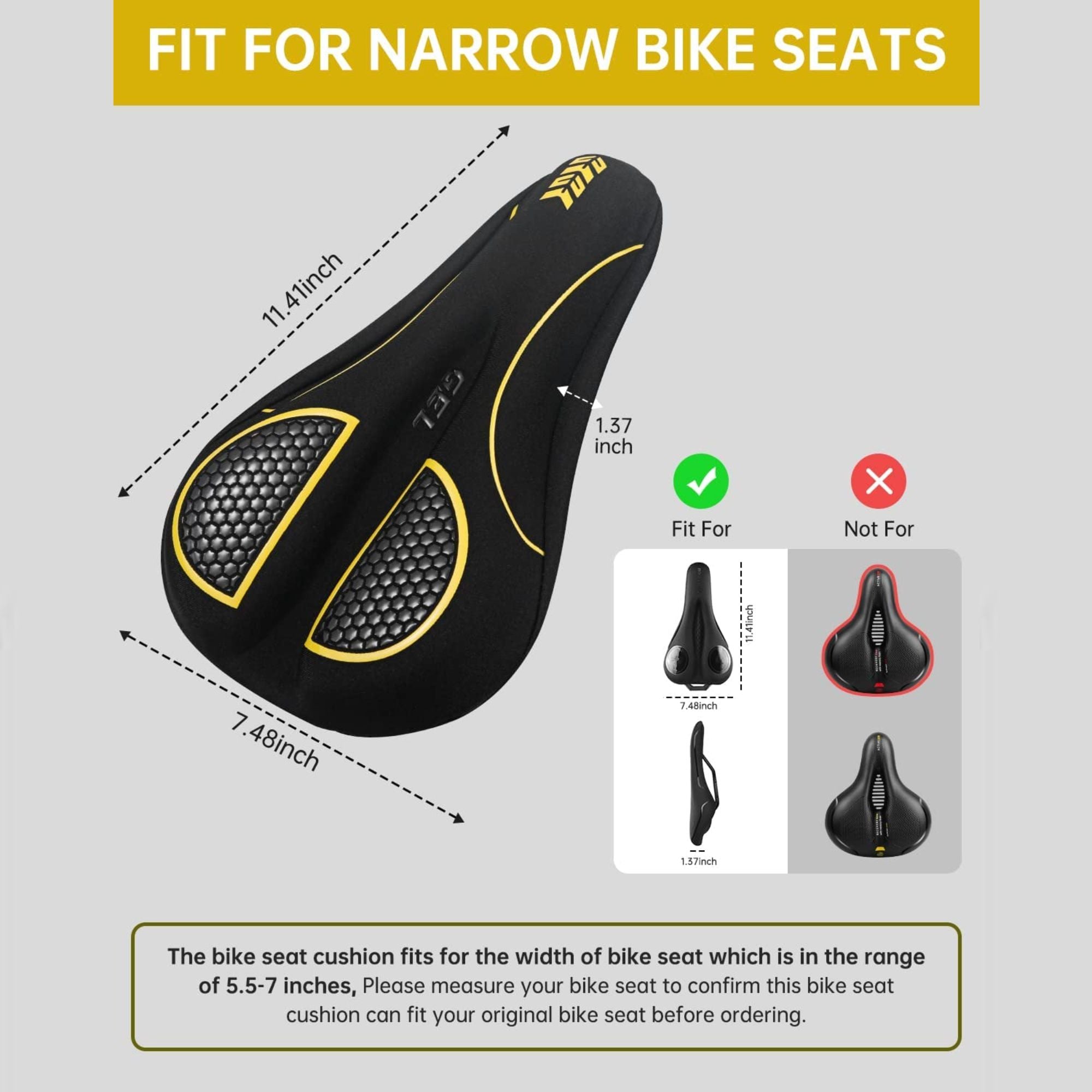 FabSports Bike Bicycle Seat Cover with Thick soft Padded Gel