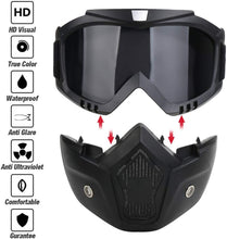 Load image into Gallery viewer, FabSports protective goggles with detachable mask, Anti UV, Windproof, soft foam padded for comfort.
