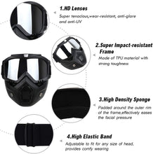 Load image into Gallery viewer, FabSports protective goggles with detachable mask, Anti UV, Windproof, soft foam padded for comfort.
