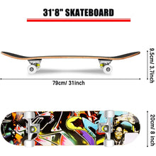 Load image into Gallery viewer, FabSports 31&quot; x 8&quot; inch Double kick concave skateboard for teens &amp; adults
